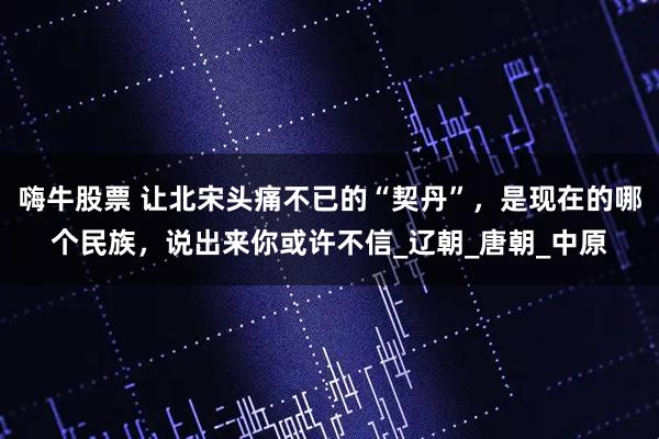 嗨牛股票 让北宋头痛不已的“契丹”，是现在的哪个民族，说出来你或许不信_辽朝_唐朝_中原